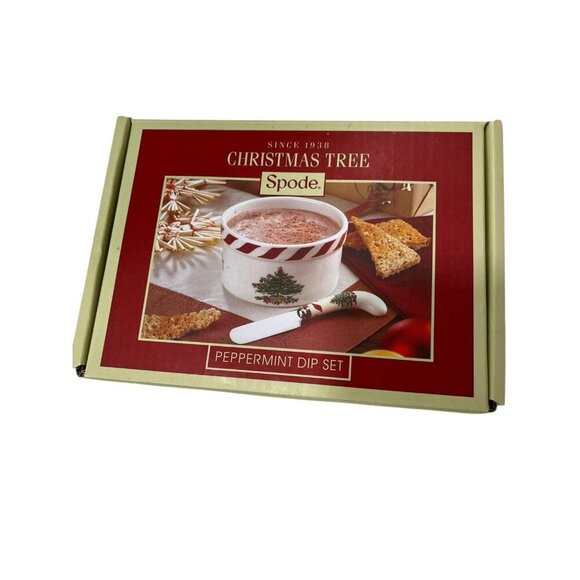NEW Spode Christmas Tree Peppermint Dip Set Christmas Seasonal Dining - Picture 3 of 4